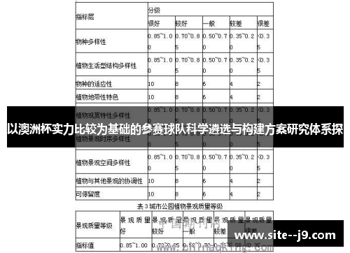 以澳洲杯实力比较为基础的参赛球队科学遴选与构建方案研究体系探